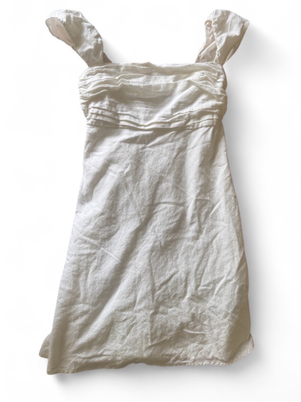 Women's Linen Blend Sundress with Ruffled Straps
